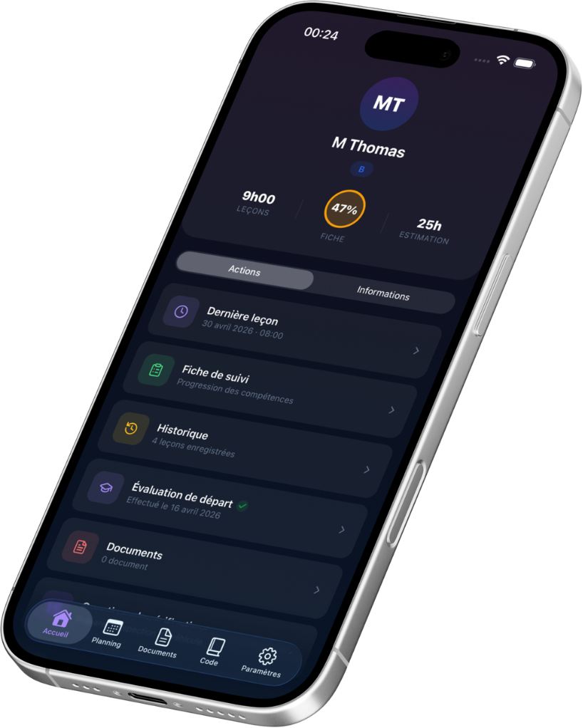 Rosne Drive - Écran de l'application